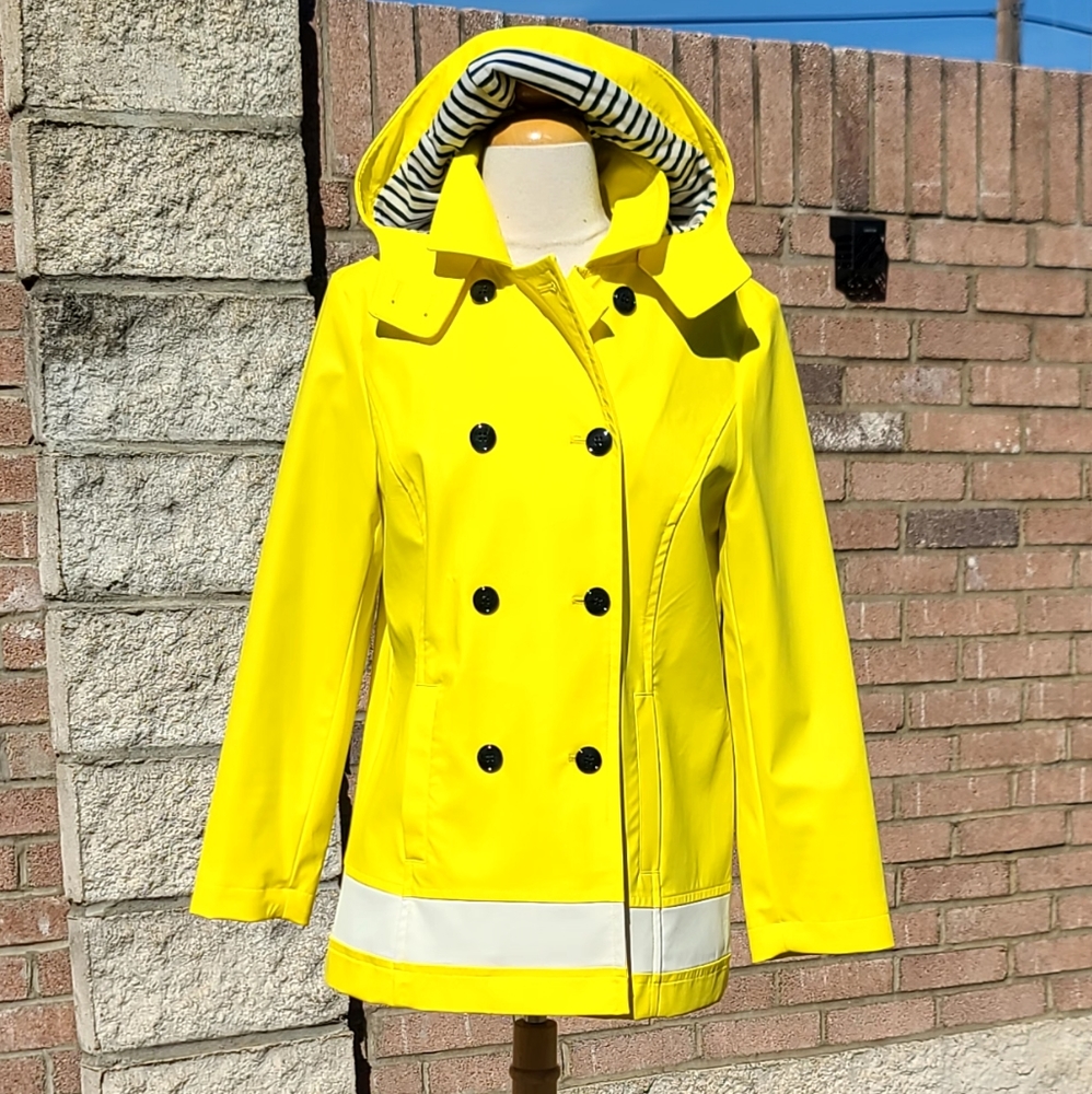 Talbots bright yellow raincoat
